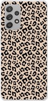 Telefoonhoesje Geschikt voor Samsung Galaxy A53 hoesje - Panterprint - Zwart - Bruin - Dierenprint - Siliconen Telefoonhoesje Telefoonhoesje