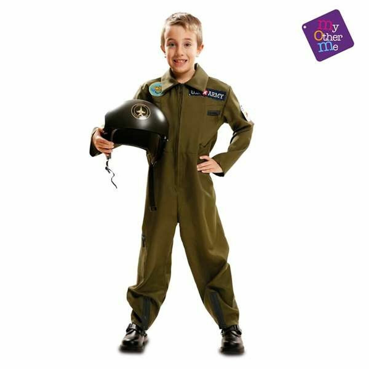 Mom Top Gun Kinderkostuum Groen 10-12 Years