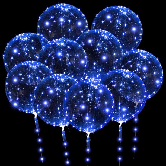 Oplichtende LED-ballonnen - 10 stuks, 61 cm verlichting, bruiloft decoraties, transparant, herbruikbaar, voor Valentijnsdag, Kerstmis