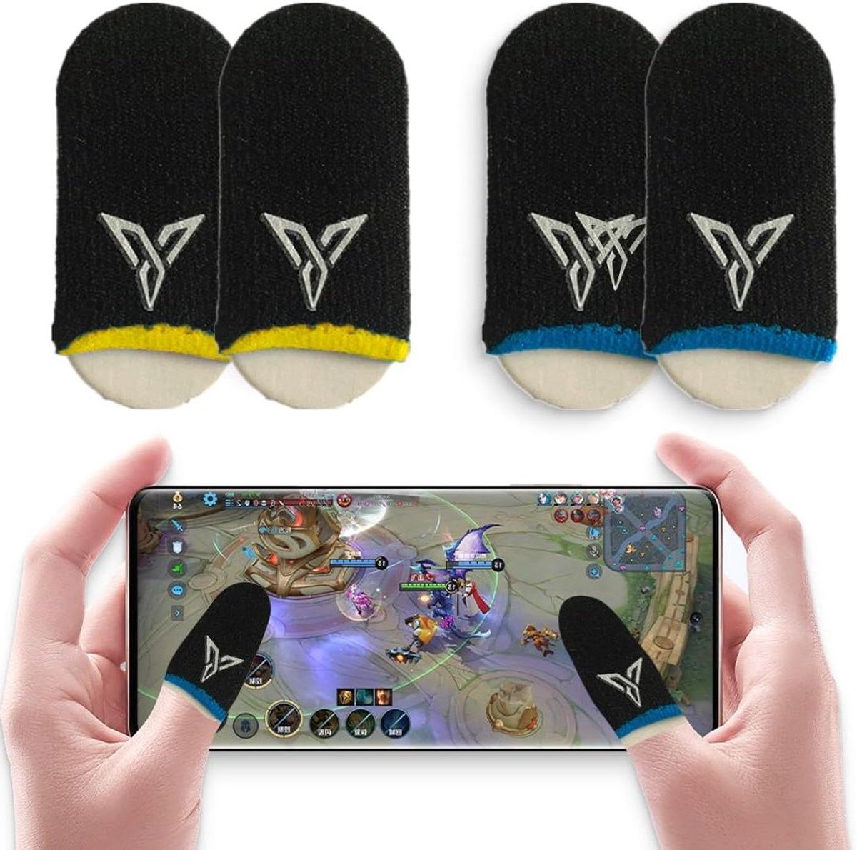 Vingerhoezen set voor gaming op smartphone en tablet - Zweetbestendige vingerhandschoenen voor games op de telefoon - Duimafdekking voor PUBG touchscreen en andere spellen
