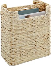 Healeved Magazine Storage Basket Rustic Woven Seagrass Magazine File Holder Desk Organizer Magazine Rack for Magazines Books Newspapers Tablets in