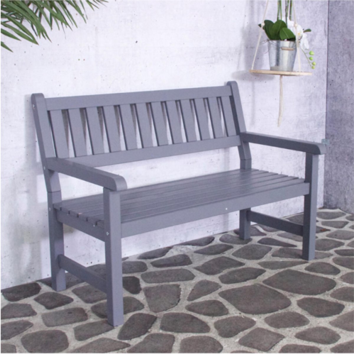 Tuinbank Bordeaux 2-Zits Grenen 125 cm - Grijs