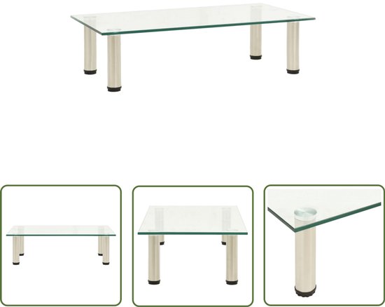 vidaXL - Tv-kast - Transparent - Glas - 60 x 25 x 11 cm | Leen Bakker