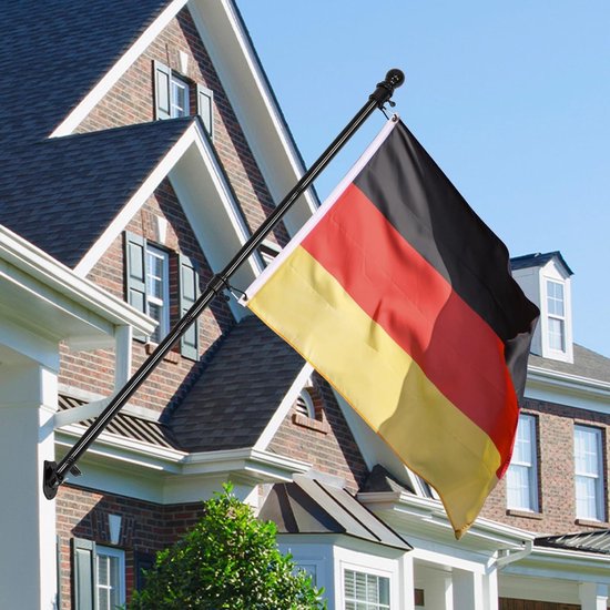 ZMTECH Vlaggenmast, 180cm Vlaggenmast Met Beugel Voor Vlag, Vlaggenmastset Voor Huistuin, Residentieel Of Commercieel (Zonder Vlag, Zwart