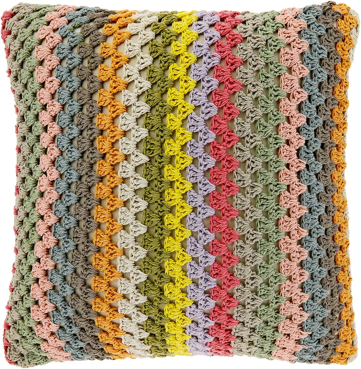 Unique Living DINA - Sierkussen - 45x45 cm - Knitted - Kleurrijk Dessin 3
