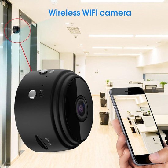 Mini-beveiligingscamera met Magneetbeugel - Groothoek Nachtzicht - WiFi Draadloze Camera - Bewegingsdetectie - Thuiskantoor . van MINI — afbeelding 4