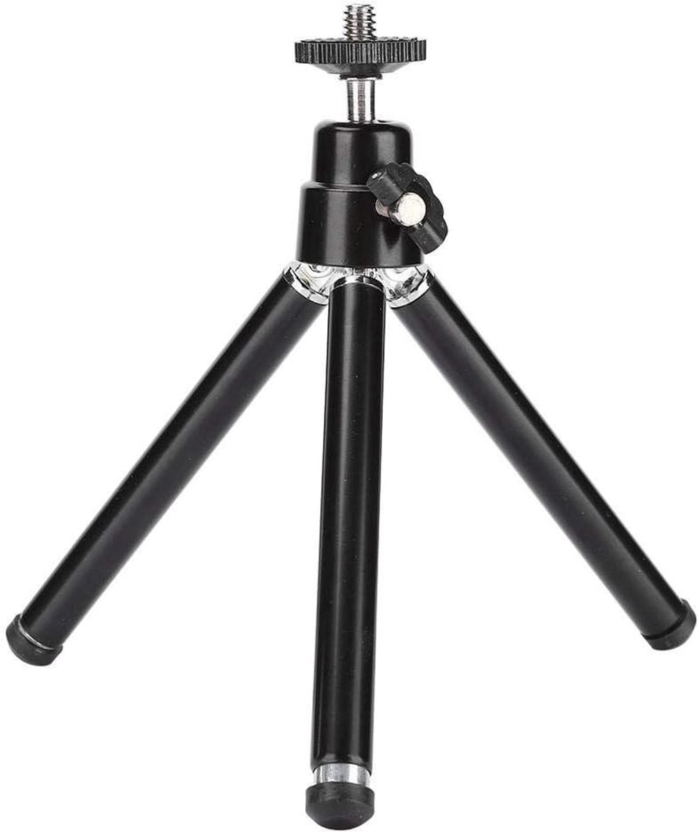 Mini draagbaar camerastatief - opvouwbaar statief voor desktopfotografie - zwart - verstelbaar metalen statief voor reizen - selfile mogelijkheid - kantoor en op reis .