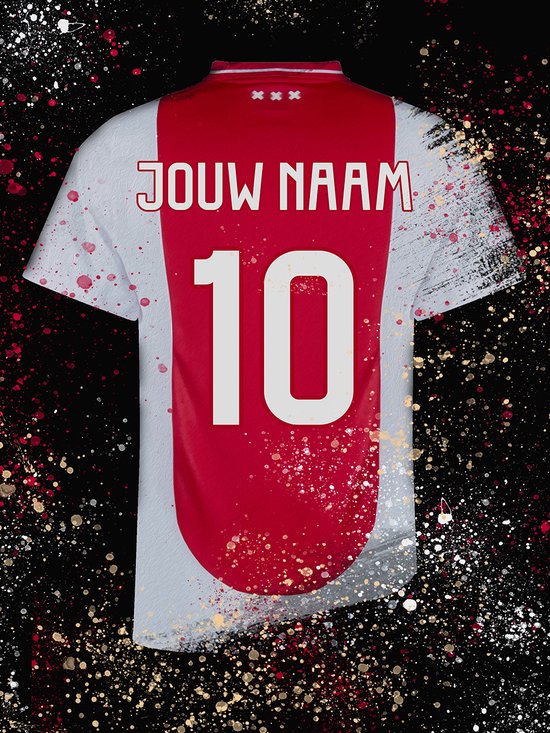 Amsterdam Voetbal Poster - Gepersonaliseerd met jouw naam - Voetbal Shirt Poster - A2+ Formaat 43,2 x 61 cm - Een uniek voetbal cadeau