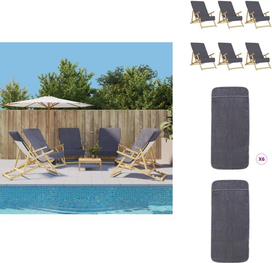 vidaXL Serviette de plage - Anthracite - 60 x 135 cm - Légère - Antidérapante - Serviette de plage
