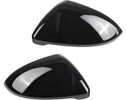 Zwarte Spiegelkappen - Set 2 Stuks - Geschikt voor Volkswagen Golf 7 & Golf 7.5 - Ook voor GTI GTE GTD - Hoogglans Zwart Pianolak - Auto Accessoires