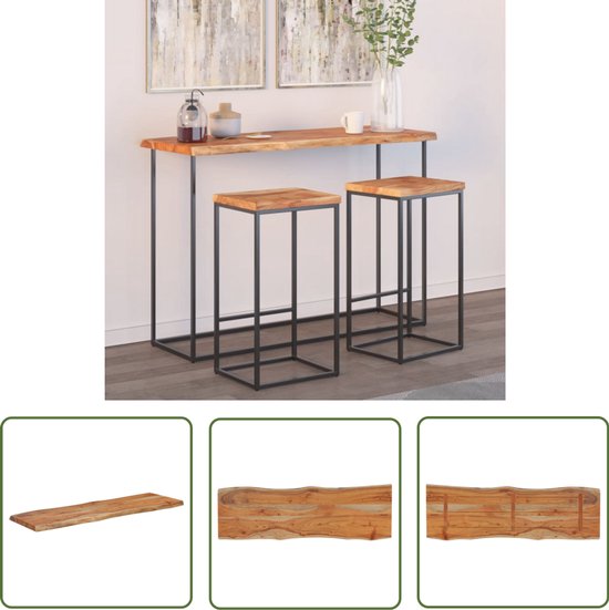 vidaXL Wandschap rechthoekig natuurlijke rand 160x20x2,5 cm acaciahout