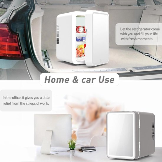 Mini koelkast, 20 liter compacte koeler Warmer camping koelkast voor slaapkamer, kantoor, auto, slaapzaal - draagbare auto koelkast met digitale temperatuurregeling