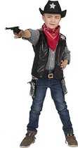Funny Fashion - Cowboy & Cowgirl Kostuum - Cowboy Vest Nevada Zwart Jongen - Zwart - Maat 164 - Carnavalskleding - Verkleedkleding