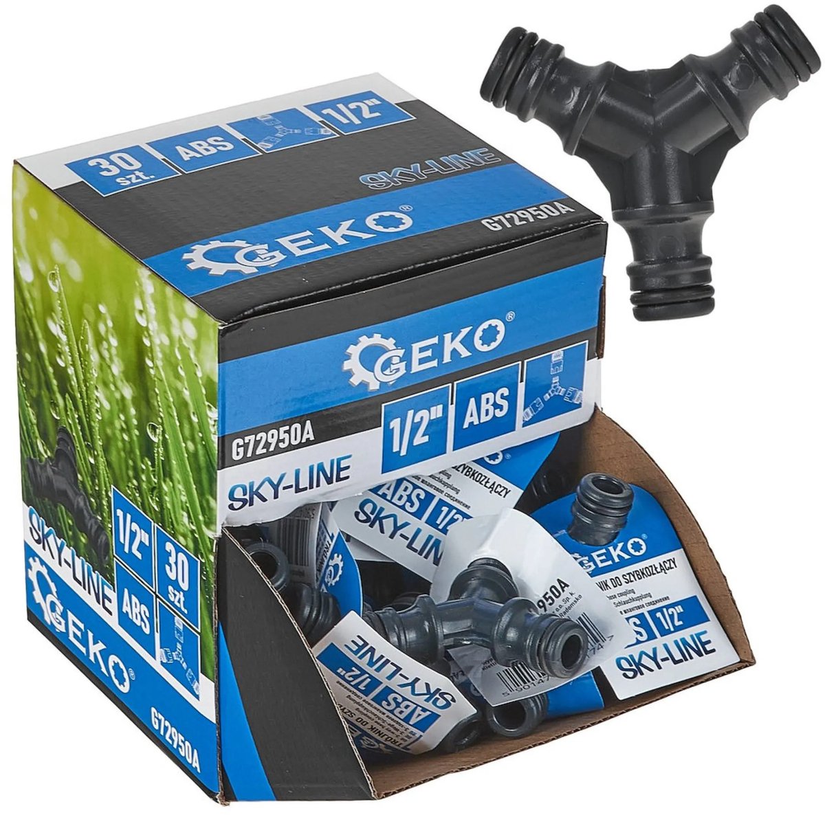 GEKO 3-weg slangverdeler - weerbestendig - eenvoudig te installeren - universele compatibiliteit - 30 stuks