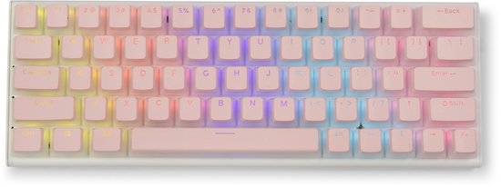 60% Mechanisch Gaming Keyboard – Pudding keycaps - RGB - Bedraad