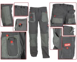 Tvardy Werkbroek XXL - Verstelbare taille - 9 zakken - Versterkte knieën - Katoen/Polyester mix