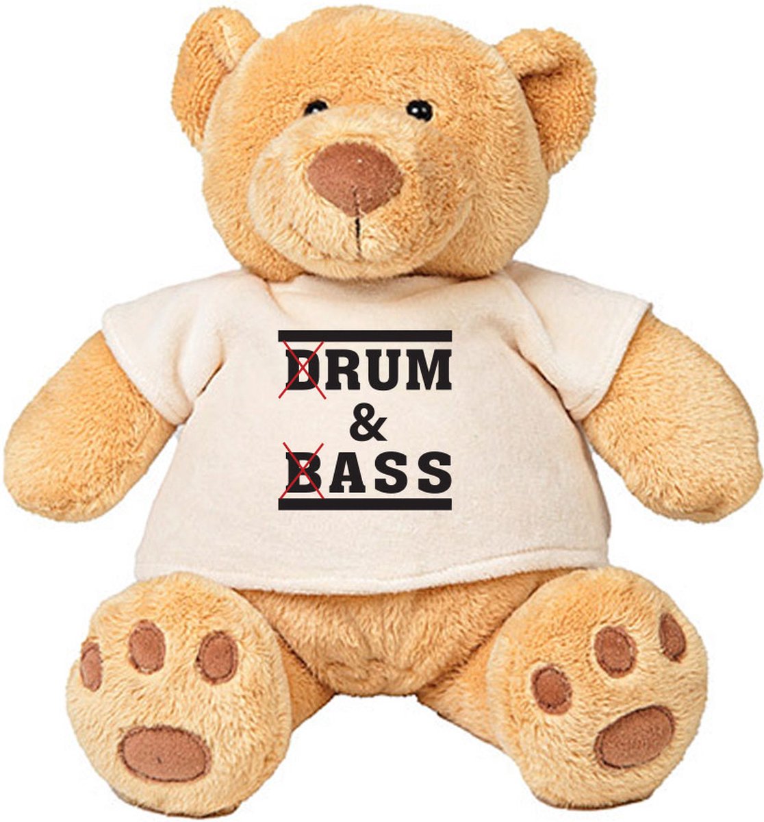 Pluche Beer Rum & Ass - alcohol - drank - muziek - drummen - knuffel - kado - beertje