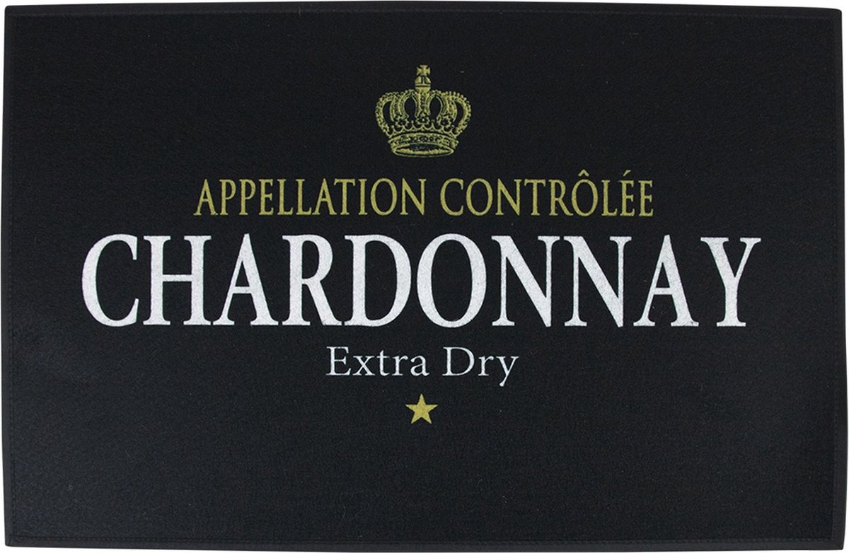 Mars & More deurmat wijn chardonnay zwart 75x50cm