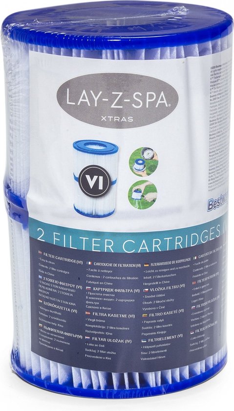 Verpakking van 2 Bestway Lay-Z-Spa filterpatronen Type VI.