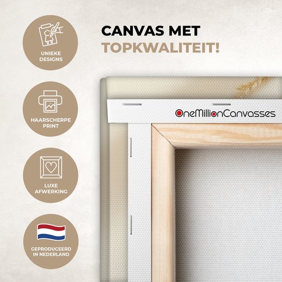 Tableau sur toile 40x30 cm - Décoration murale Céréales - Bois - Kom - Beige - Accessoires de Décoration murale - Décoration murale Cuisine - Peintures sur toile