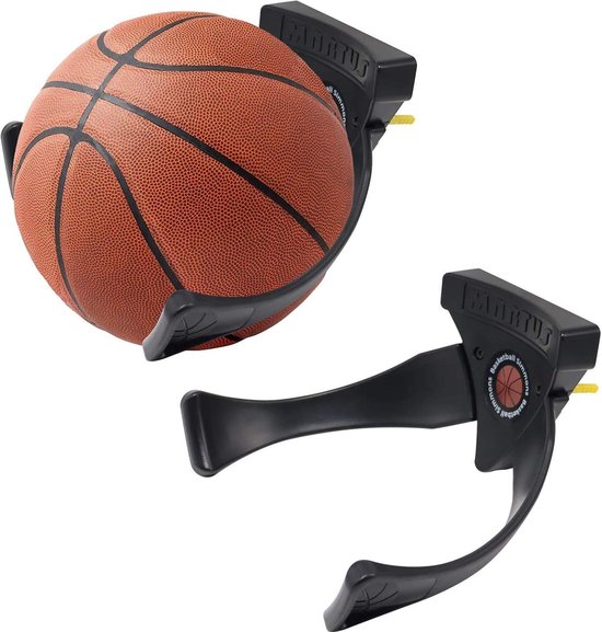 Ayolofei Verticale balstandaard, balstandaard met wielen, balopslag, wandgemonteerde balopbergkooi, balopbergrek voor basketbal, voetbal, volleybal (2-laags