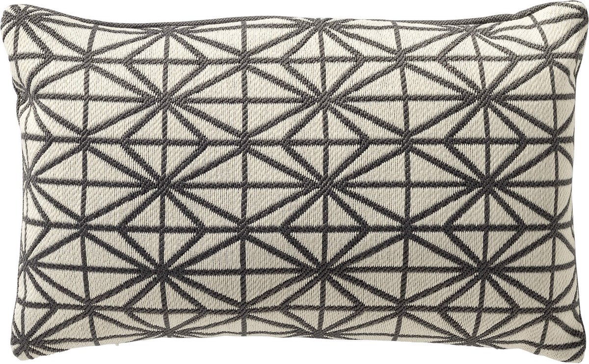 Dutch Decor NISA - buitenkussen 30x50 cm - waterafstotend en uv-bestendig - Charcoal Gray - antraciet