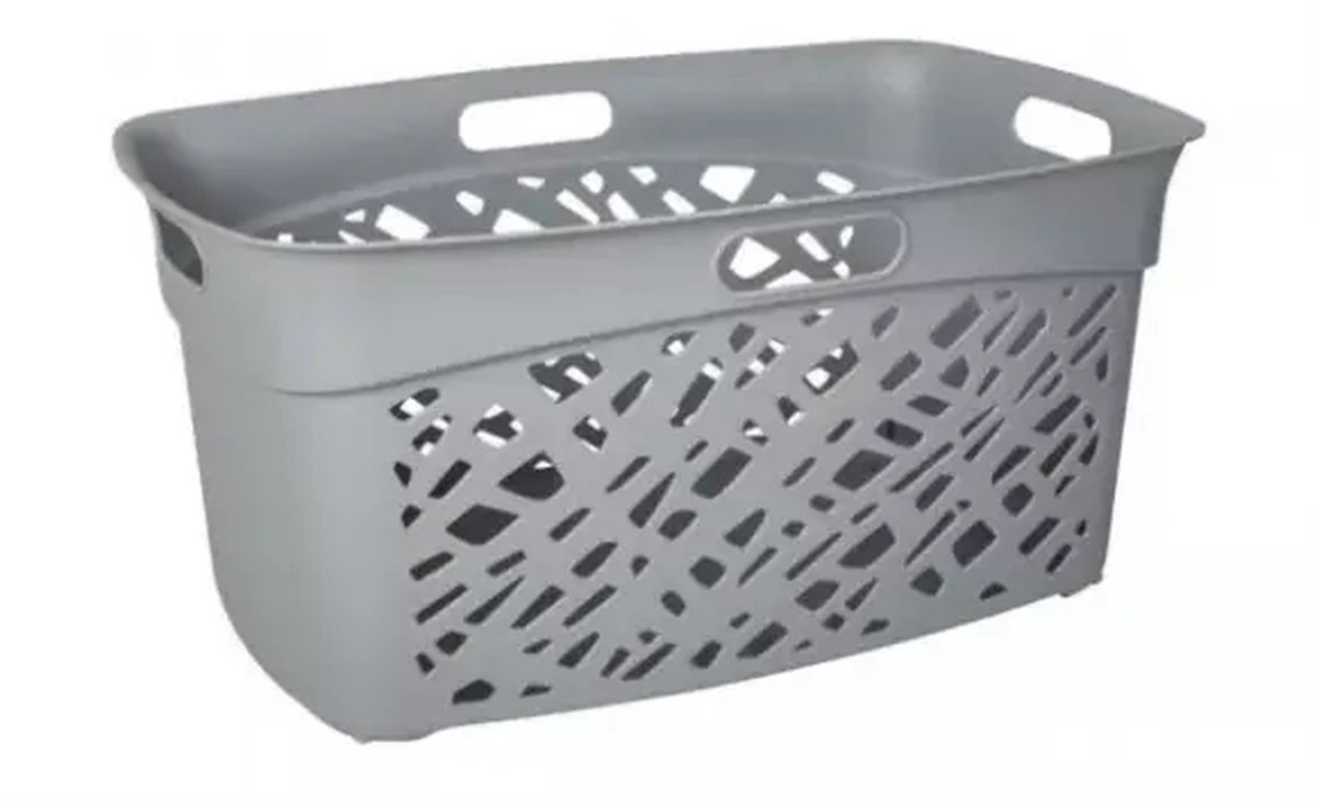 Alméria wasmand - 45 L - 4 handvatten - Betongrijs - 59 x 40 x 28 cm - EDA PLASTIQUE