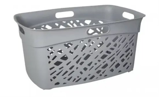 Panier à linge Alméria - 45 L - 4 anses - Gris béton - 59 x 40 x 28 cm - EDA PLASTIQUE