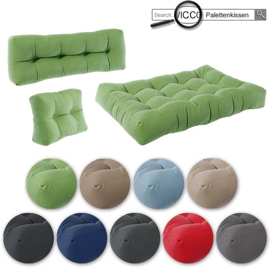 Vicco Palletkussen Set – 2-delige Zitkussens In Zandkleur, 120 X 80 Cm, Met Schuimvulling En Polyester Hoezen, Geschikt Voor Binnen En Buiten