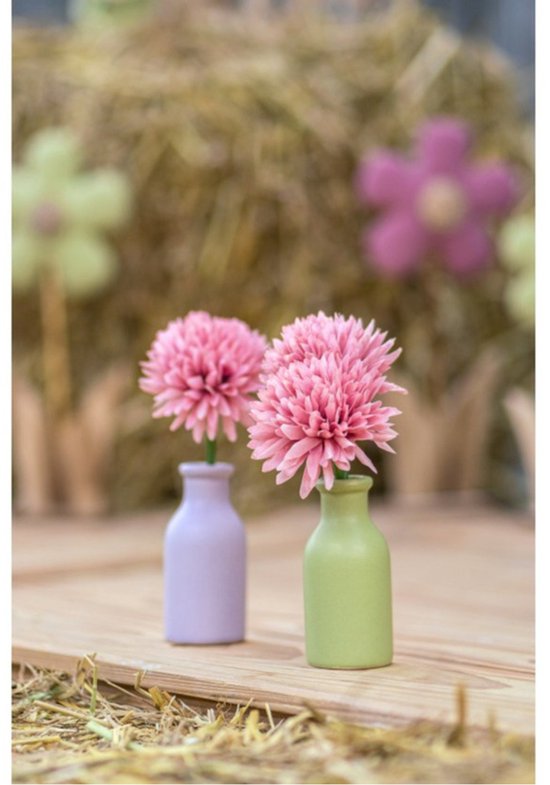 Betylifoy Kunstboeket Dahlia's - Namaak Bloemenstuk Voor Tafeldecoratie En Bruiloft (wit, 38 Cm)