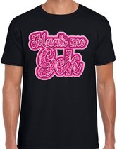 Bellatio Decorations Verkleed T-shirt heren - maak me gek - roze panter look letters - thema fout/goud/stout XL