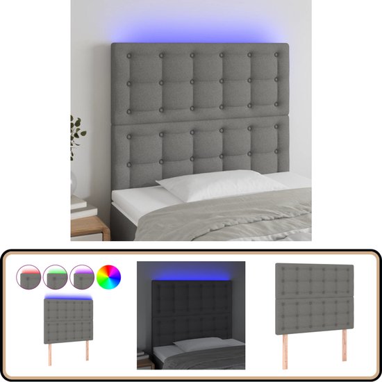 Hoofdbord met LED 180x18,5x103,5 cm bewerkt hout sonoma eiken