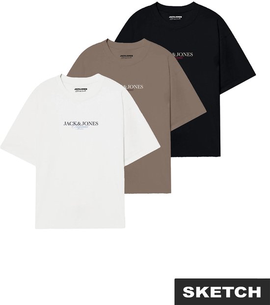 JACK&JONES - T-shirt JORBILLYBURG SS CN 3PK MP FST PLS - Homme - T-shirts