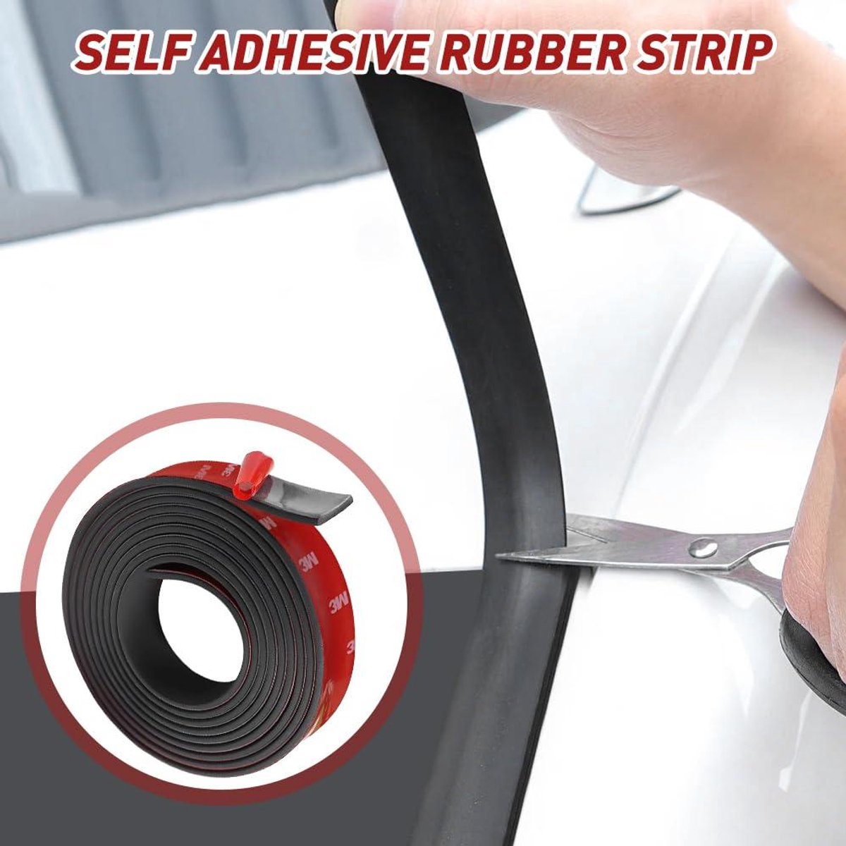 Zelfklevende rubberen rollen, neopreen kleefpads, anti-vibratie-rubberen rollen, antislip rubberen matten, rubberen afdichtingen voor vloeren (80 mm x 5 mm x 3 m