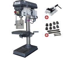 Tafelboormachine boren tot ø25 mm opname MK2 750W 230V digitale weergave 12 snelheden + boorklem + set spanbouten Optidrill D23PRO 230V PACK