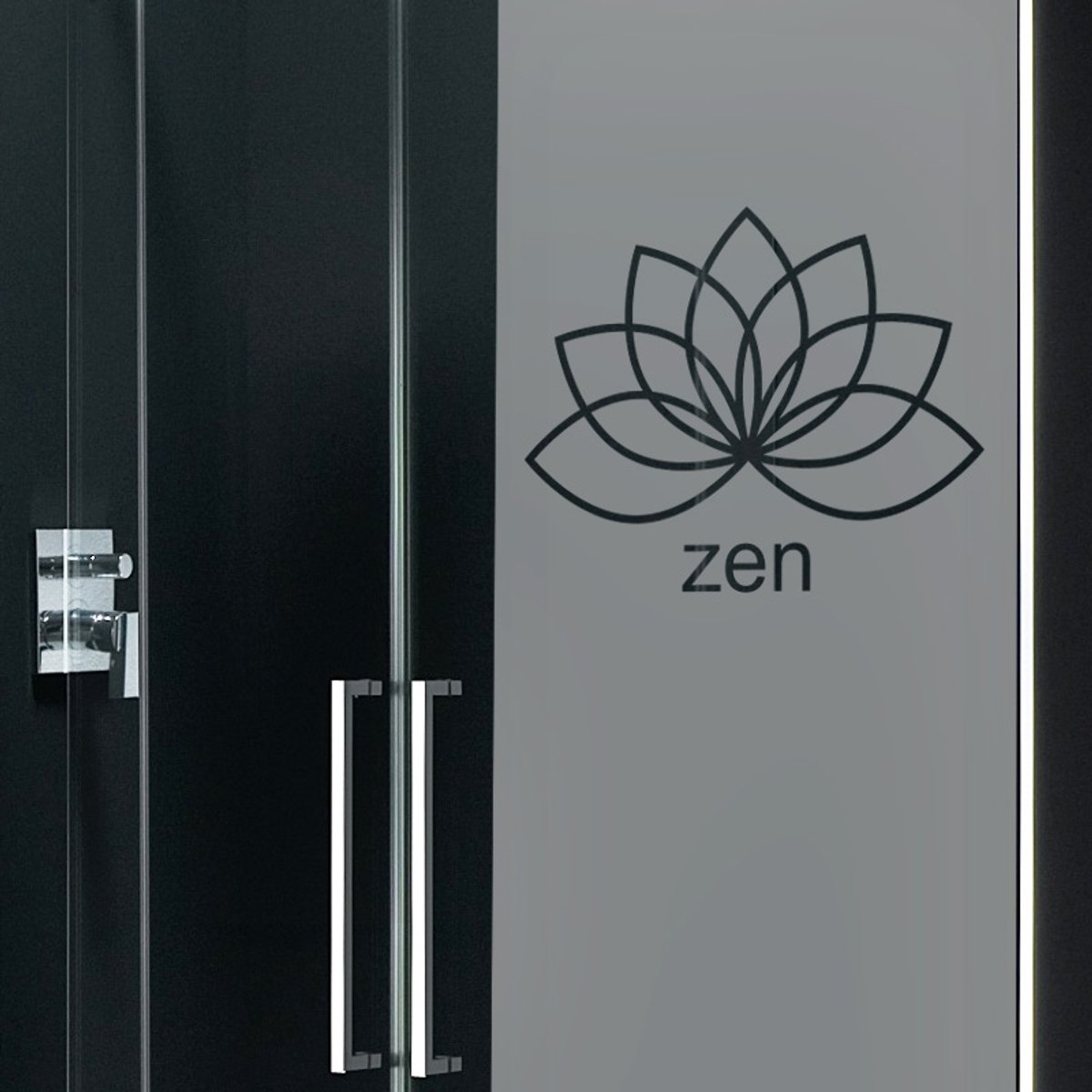 Privacy raamfolie - ZEN LOTUSBLOEM - Zelfklevende raamfolie voor ramen en douchedeuren - 1