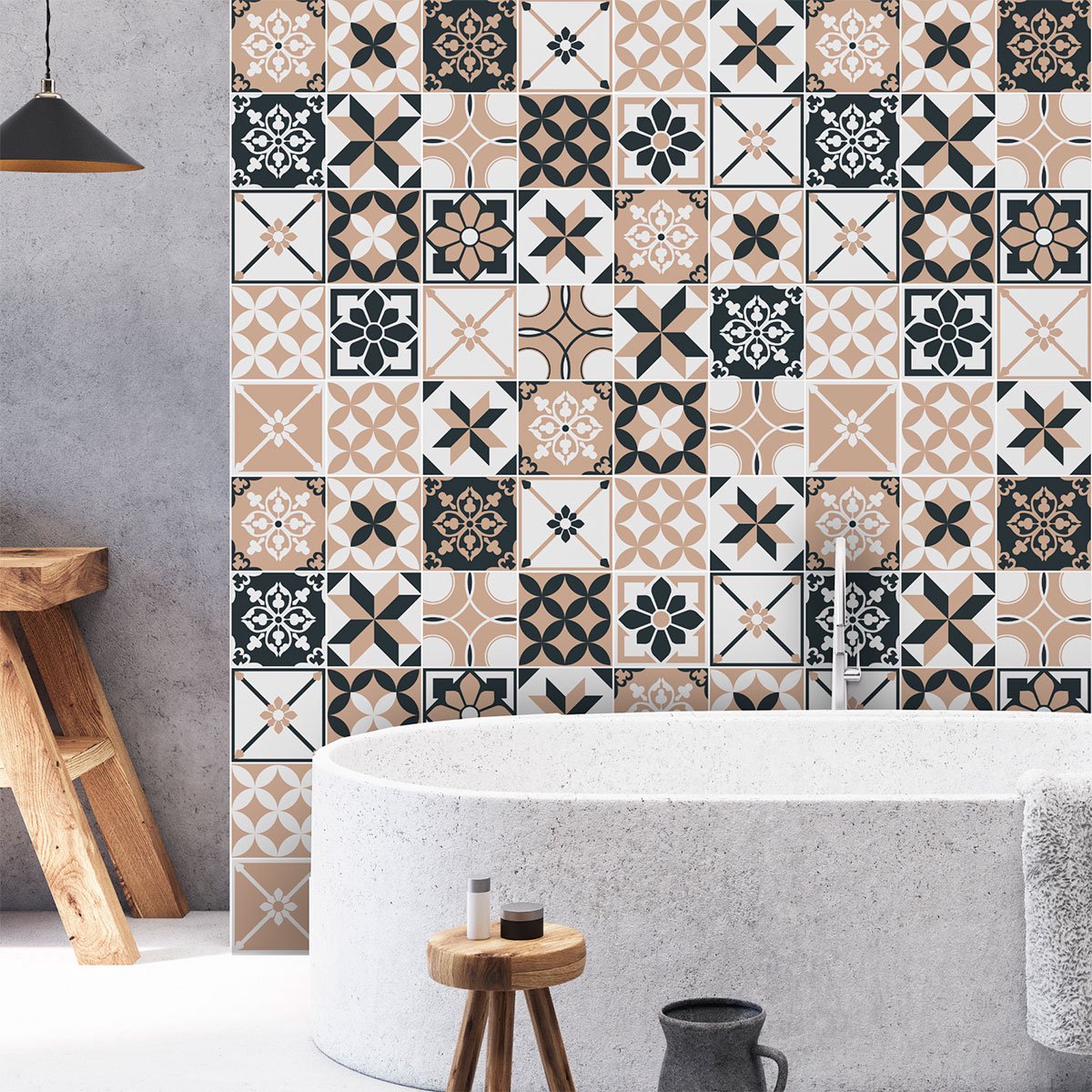 Ambiance Sticker Zelfklevende tegelmuurstickers voor keuken en badkamer - 30 AZULEJOS DANIELA tegelstickers - 30 stickers 15x15cm Multi color