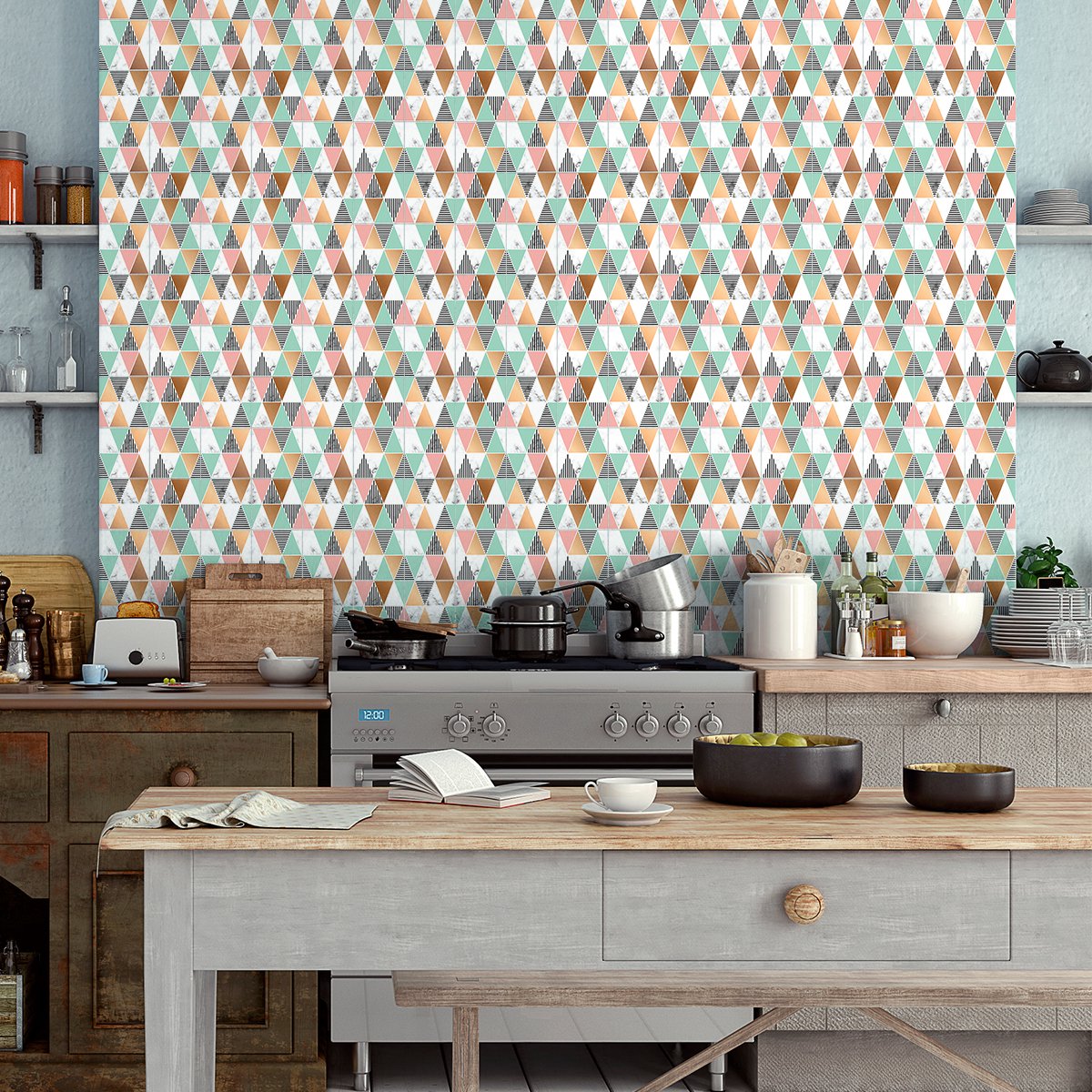Ambiance Sticker Zelfklevende muurtegelstickers voor keuken en badkamer - 60 tegelstickers, marmerlook, chique azuurblauw - 60 stickers, 10x10 cm Multi color