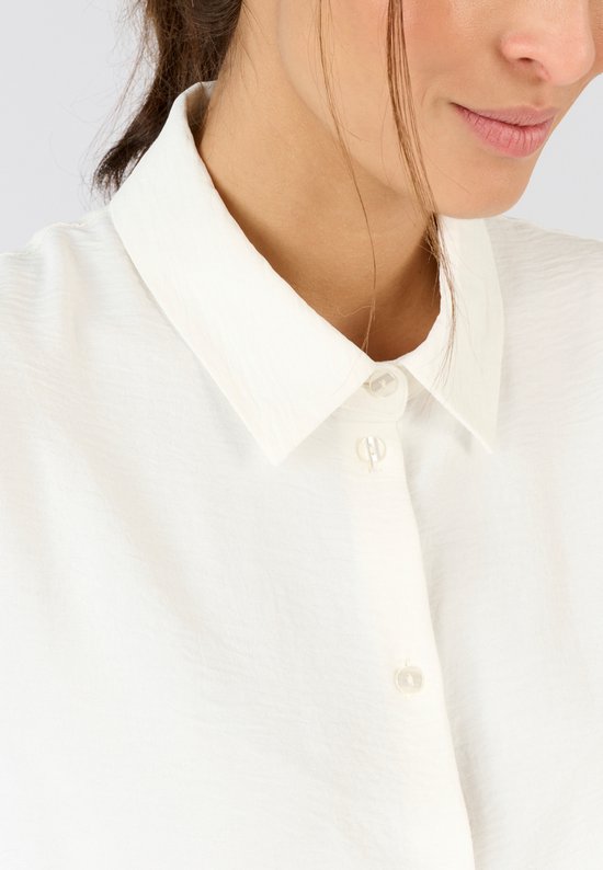 Damart - Chemisier uni en tissu gaufré - Femme - Wit - 44