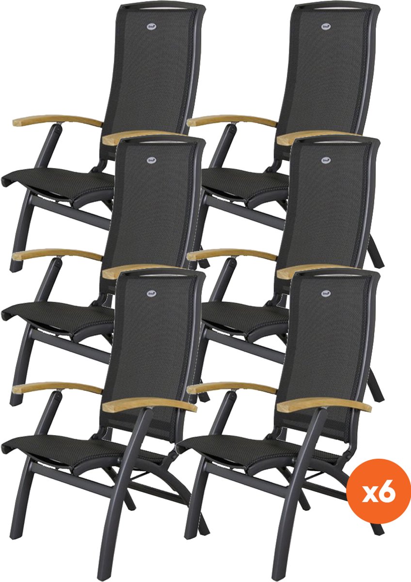 Hartman Set de 6 Da Vinci chaise réglable - Teak