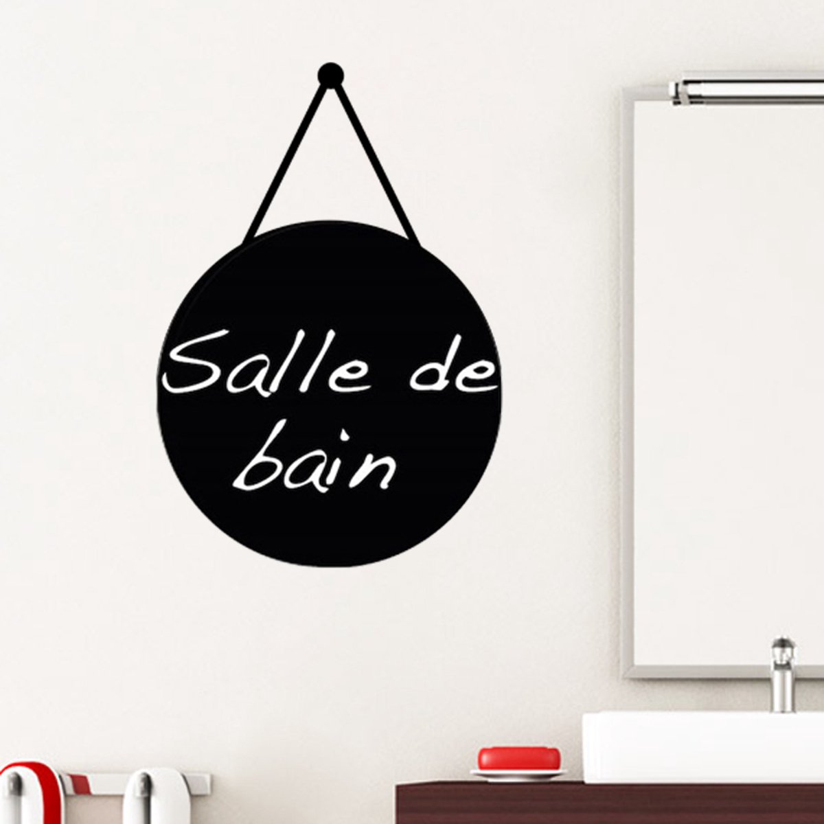 Ambiance Sticker Schoolbordsticker - uitwisbare zelfklevende muurstickers - HANGENDE BOL - 100x70cm Multi color
