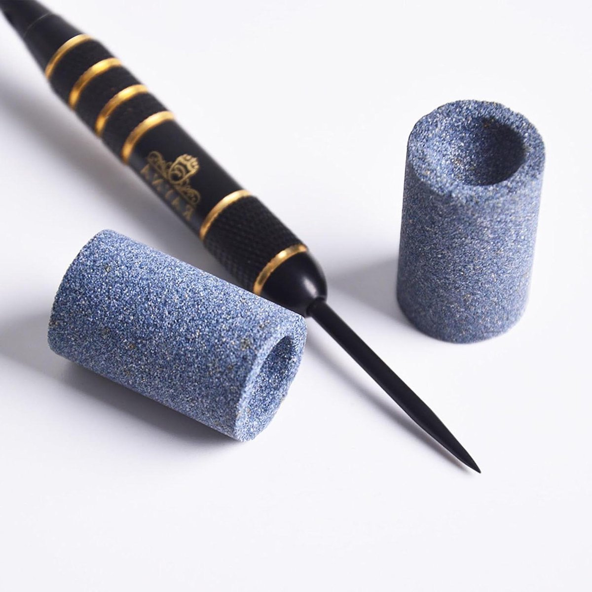 2 stks Dart Sharpener Ronde Dart Tip Slijpen Gereedschap voor Metalen Dart Tips - Dart Punt Verwijdering Tool - Bramen Remover Tool Houd uw Darts Scherp - Zand Steen Darts Bramen Remover