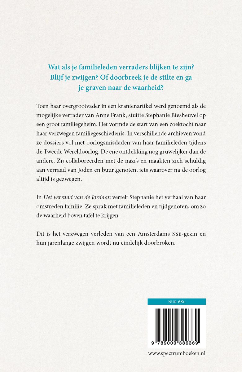 Het verraad van de Jordaan - back cover