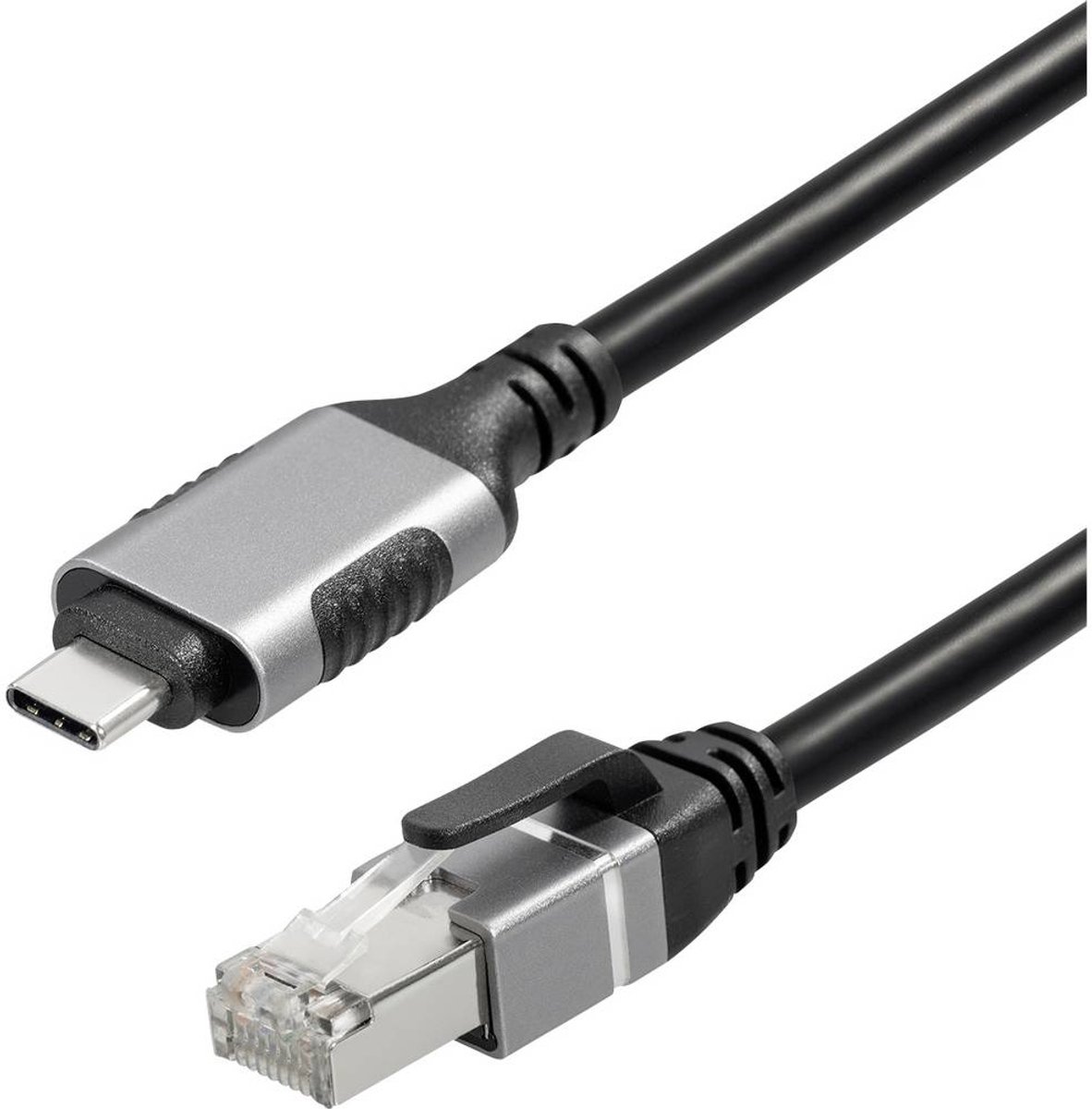 Maxtrack USB-C / RJ45 Netwerk Adapterkabel CAT 6 [1x USB-C stekker - 1x RJ45-stekker] 1.00 m Zwart