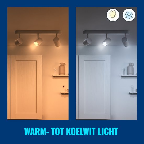 Wiz 929003772333 Spot 4,7W GU10 Gekleurd en Wit Licht (3-pack