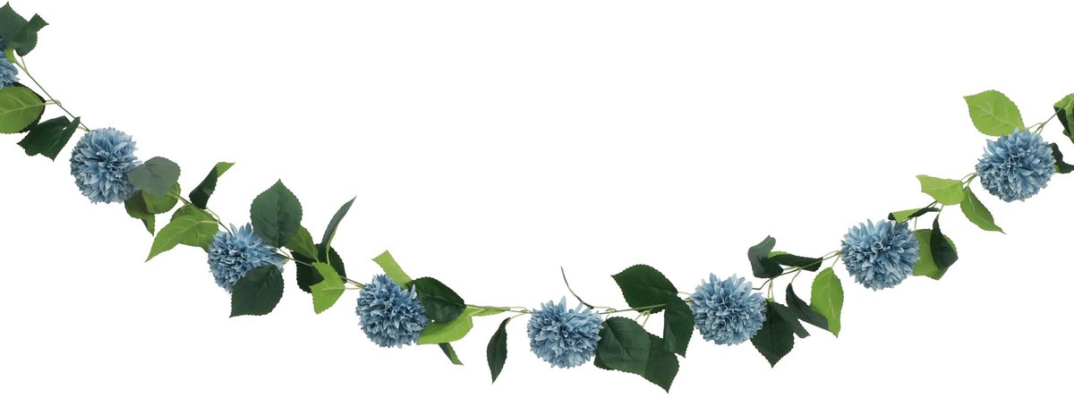 Chaks Kunstbloem slinger dahlia's - 220 cm - blauw - bruiloft versiering - guirlande - decoratie
