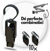 Wasknijpers - Knijpers - Met haak - Anti slip - Speciaal type - Mat zwart - Droogrek knijpers - 360 graden draaibaar - Wasrek knijpers - Binnen en buiten