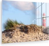 MuchoWow® Peinture sur Verre - Plage - Phare - Dune - 80x60 cm - Peintures sur Verre Acrylique - Photo sur Glas