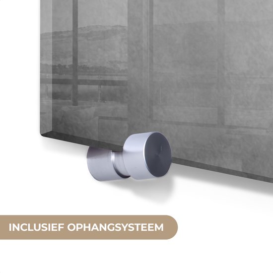 MuchoWow® Peinture sur verre 20x20 cm - Peinture sur verre acrylique - Nature morte - Fleurs - Zwart et blanc - Coquelicot - Botanique - Photo sur verre - Décoration murale salon - Décoration murale chambre - Peintures