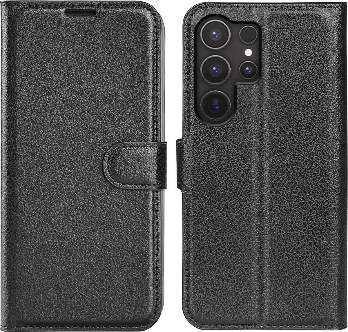 Coverup Hoesje - Geschikt voor Samsung Galaxy S25 Ultra Hoesje - Coverup Book Case - Zwart
